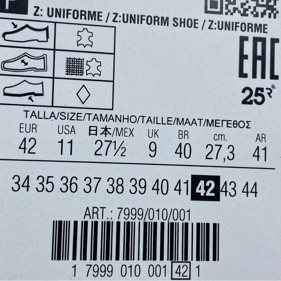 NWT. Zara Women's White Leather Uniform Sneakers. Size 11, 12, 13. - Picture 9 of 15